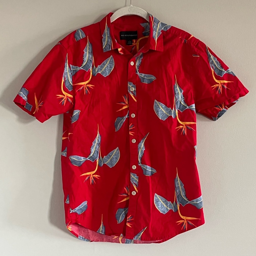 No Boundaries Hawaiian Button Up Shirt